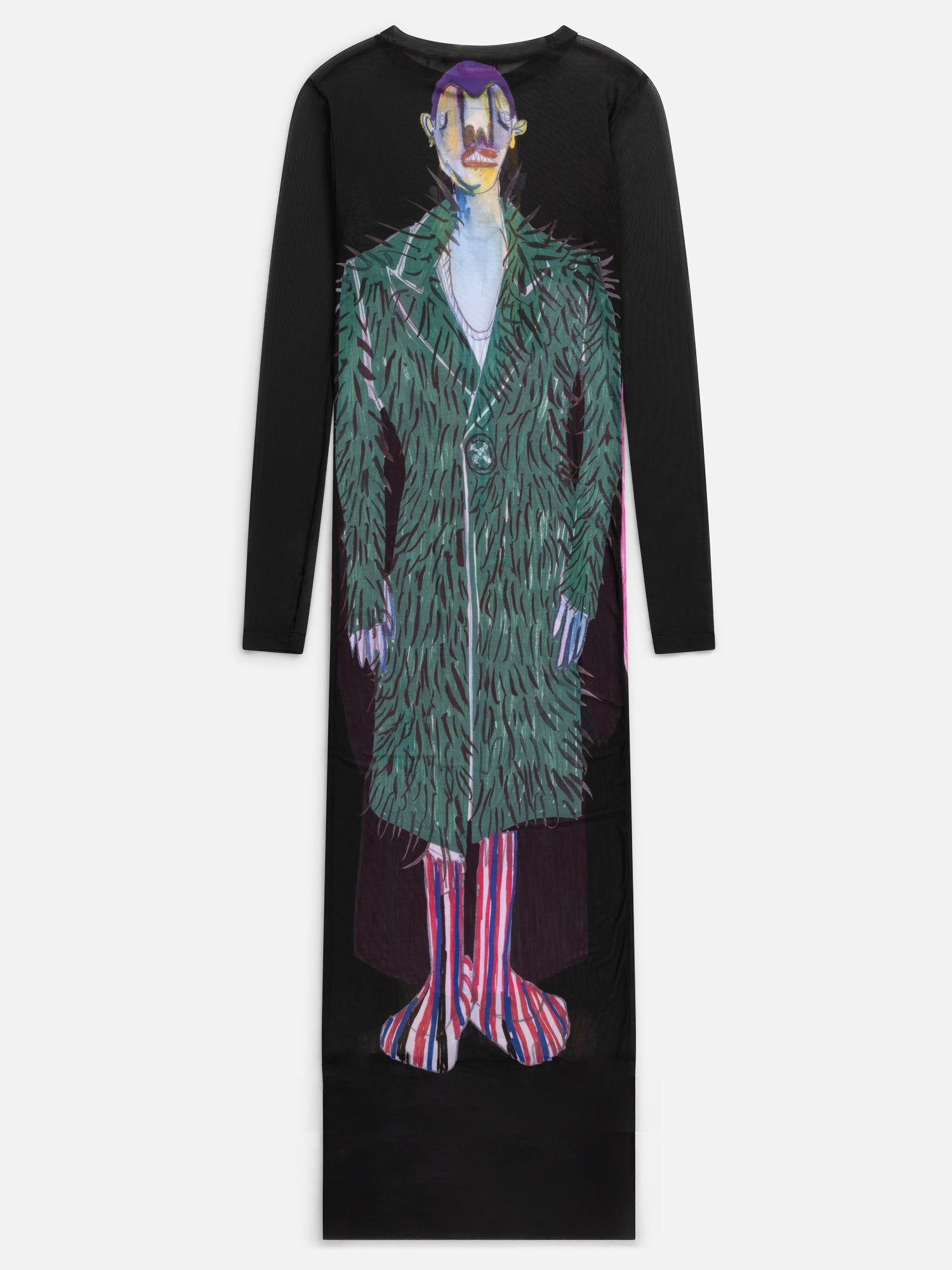 POWERMESH MAXI DRESS in BLACK MULTICOLOUR - Image 5